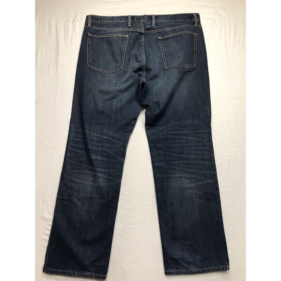 GAP Jean Men 38x30 Authentic Straight Dark Wash Whiskered Preppy Academia - Picture 2 of 15